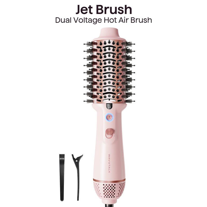 Wavytalk Jet Brush Dual Voltage Ionic Hair Dryer Brush, Reduces Damage, Anti-Frizz Straight Hair, Curls and Blowouts