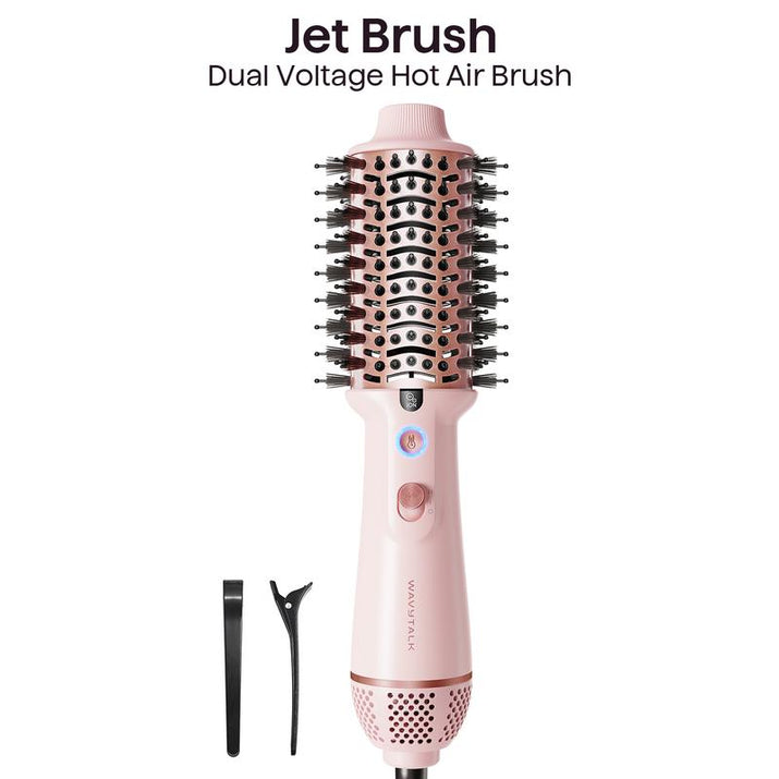 Wavytalk Jet Brush Dual Voltage Ionic Hair Dryer Brush, Reduces Damage, Anti-Frizz Straight Hair, Curls and Blowouts