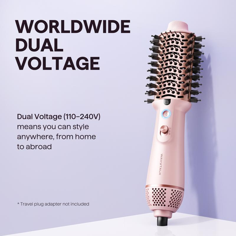 Wavytalk Jet Brush Dual Voltage Ionic Hair Dryer Brush, Reduces Damage, Anti-Frizz Straight Hair, Curls and Blowouts