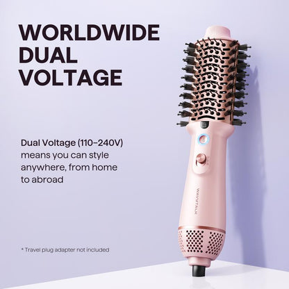 Wavytalk Jet Brush Dual Voltage Ionic Hair Dryer Brush, Reduces Damage, Anti-Frizz Straight Hair, Curls and Blowouts