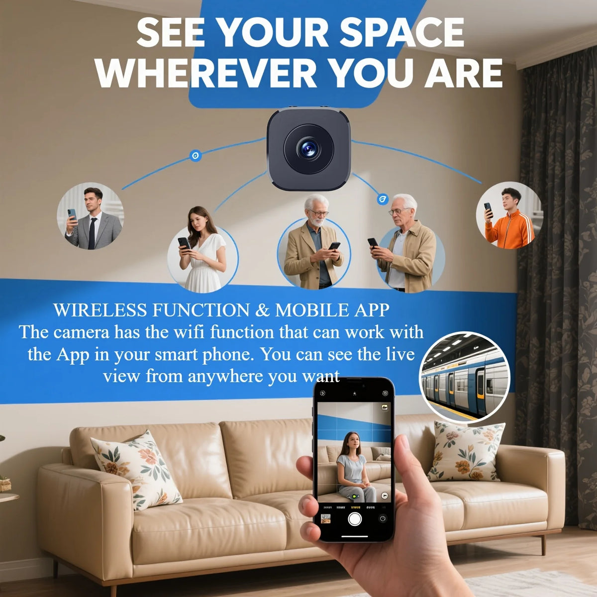 1080P HD Mini WiFi Camera Indoor Safety Security Surveillance Baby Monitor Night Vision Camcorder IP Cam Audio Video Recorder