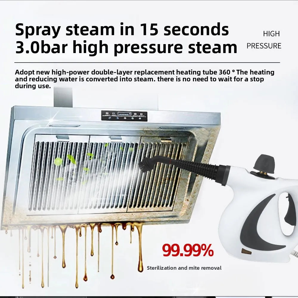 Pressurized Handheld Steam Cleaner for Home - Portable Multi-purpose High Pressure Deep Multi-surface Cleaning Steamer Machine