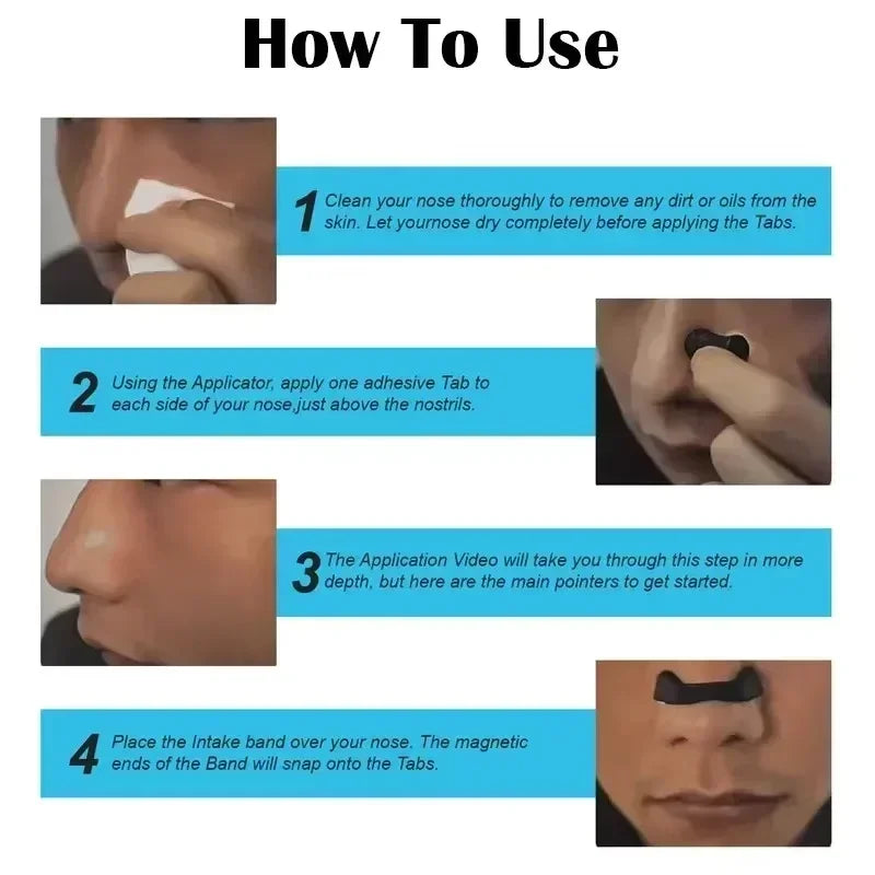 Anti-Snoring Nose Clip Nasal Breathing Dilators Kit with Magnetic Strips Sports Air Intake Improvement Sleeping Aid Starter Pack