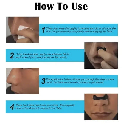 Anti-Snoring Nose Clip Nasal Breathing Dilators Kit with Magnetic Strips Sports Air Intake Improvement Sleeping Aid Starter Pack