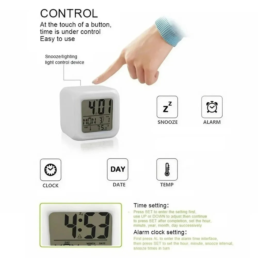GlowCube™ 7-Color Alarm Clock