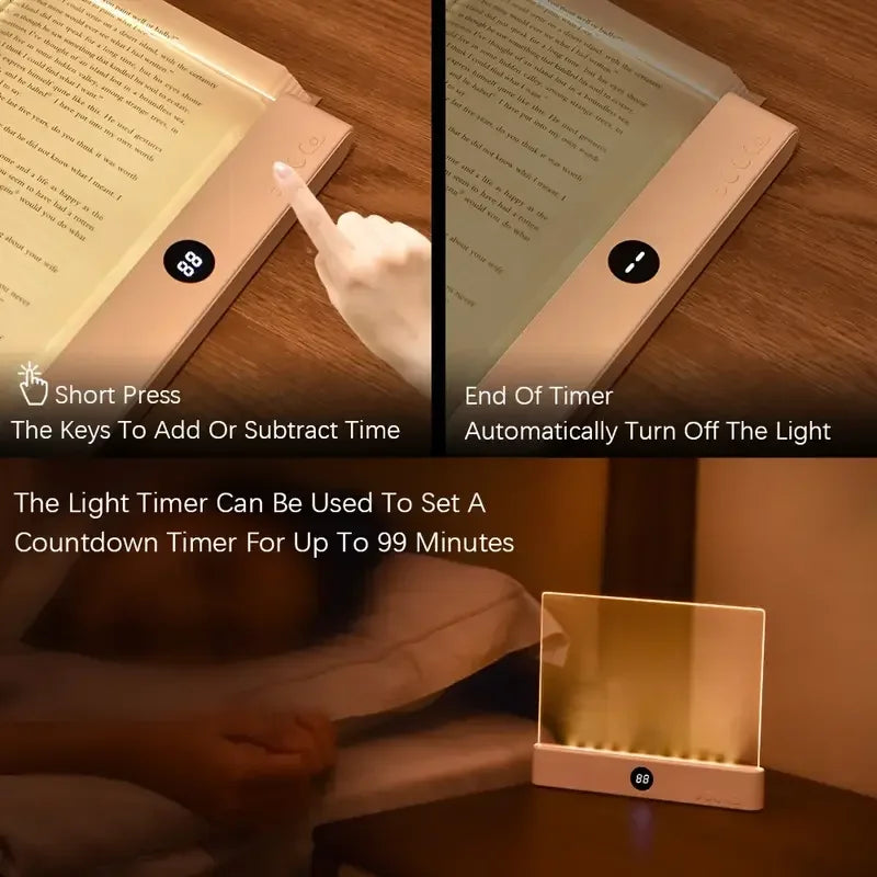 LED Flat Panel Reading Light – Eye Protection Book Light for Night Reading, Rechargeable & Portable Student Lamp
