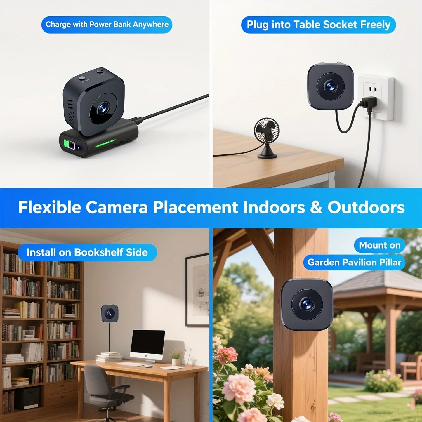 1080P HD Mini WiFi Camera Indoor Safety Security Surveillance Baby Monitor Night Vision Camcorder IP Cam Audio Video Recorder