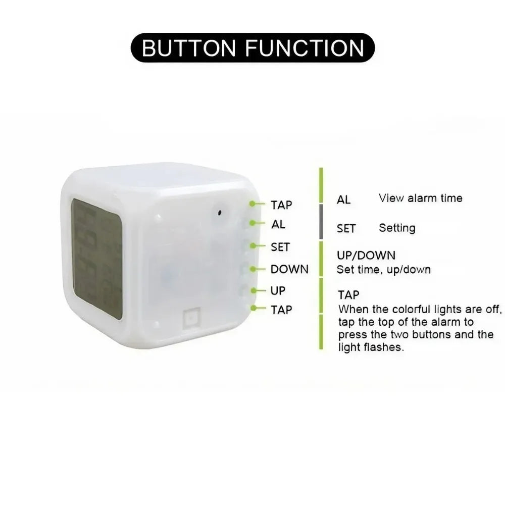 GlowCube™ 7-Color Alarm Clock