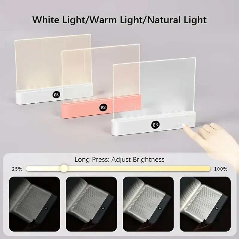 LED Flat Panel Reading Light – Eye Protection Book Light for Night Reading, Rechargeable & Portable Student Lamp