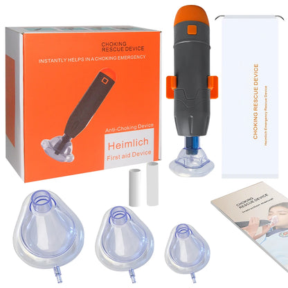 First Aid Anti Choking Rescue Device Automatic CPR for Adults Kids with 3PCS Sizes Masks Home Airway Assist Emergency Kit