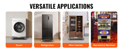 SucceBuy 400 lbs Мини хладилник, регулируема мобилна основа с 4 заключващи се въртящи се колела за пералня хладилник